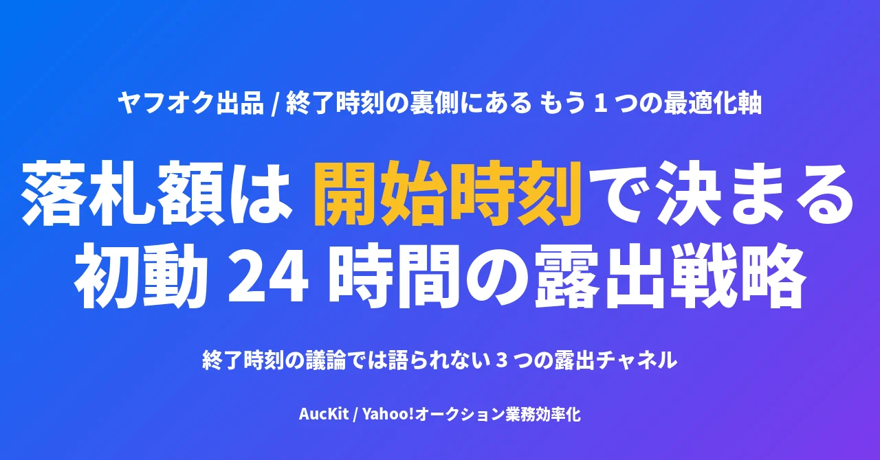ヤフオクの落札額は「開始時刻」で決まる ── 終了時刻の裏で見落とされる初動 24 時間の露出戦略